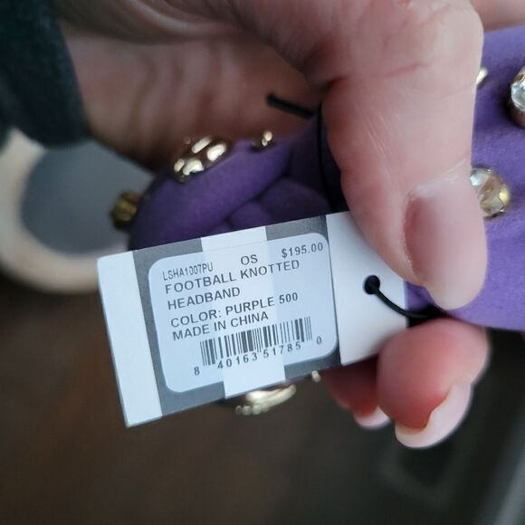 NEW Lele Sadoughi Football Rhinestone Knot Headband superball - Picture 6 of 10